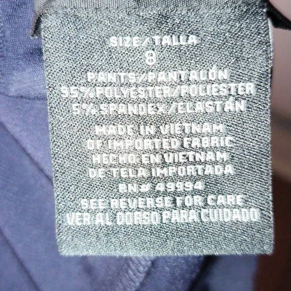 R & M Richards Dark Blue Pantsuit With Sequinned Poncho Size 8 - Picture 10 of 11